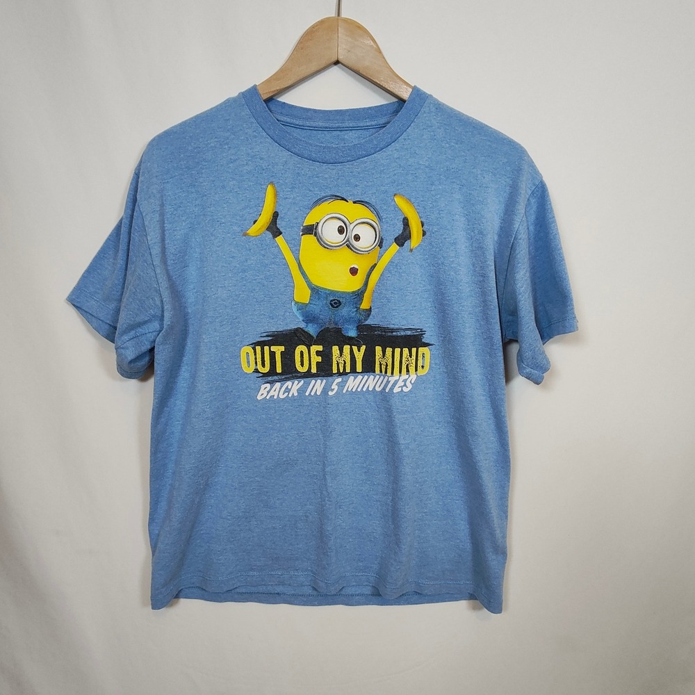 Despicable Me Minion T-Shirt Men's XL Blue "Out Of My Mind" Graphic Short Sleeve